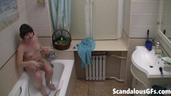 Watch the hardcore video named : Solo teen masturbates in the shower