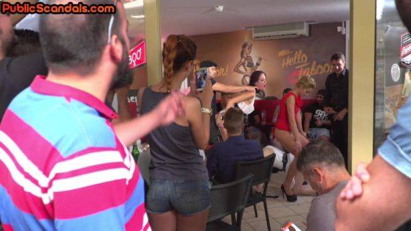 Public babes pissed and fucked in orgy in front of voyeurs - txxx.com on pornsfind.com