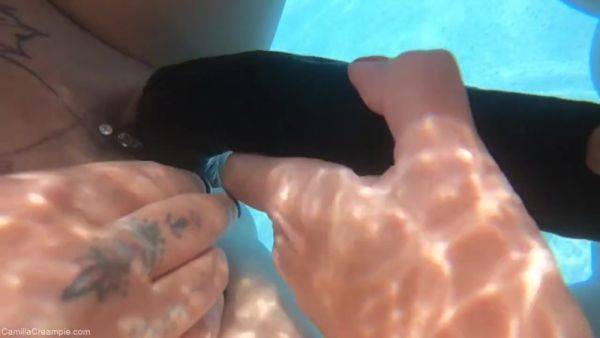 Play the complete movie titled : Trying Out A Double Ended Dildo Underwater With Cheyenne - Camillacreampie
