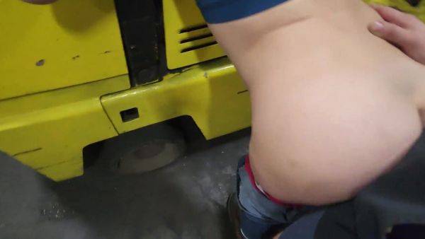 Sexy Co-Worker Gets Roughly Fucked on Forklift with Deep Creampie - anysex.com on pornsfind.com