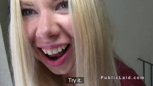 Blonde Russian Fucks In Staircase - videomanysex.com - Russia on pornsfind.com