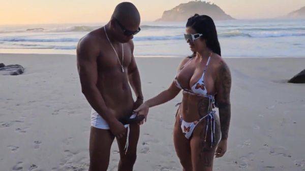 Curvy Latina enjoys a black cock at the beach - Interracial - xtits.com on pornsfind.com