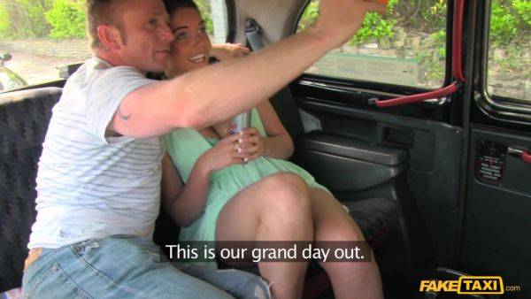 Busty Girl Fucked By Boyfriend While Cabbie's Cock Fills Her Mouth - Threesome Reality Taxi Sex - xhand.com - Czech Republic on pornsfind.com