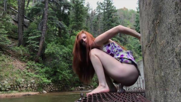 View this uncensored scene of : Redhead Real Orgasm On The Nature