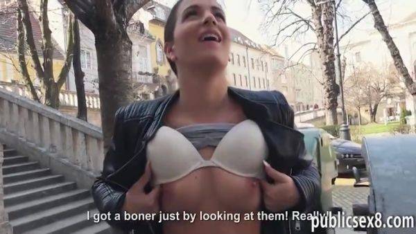 Watch the HD clip : Amateur Slut Flashes Tits And Pounded By Horny Pawn Dud