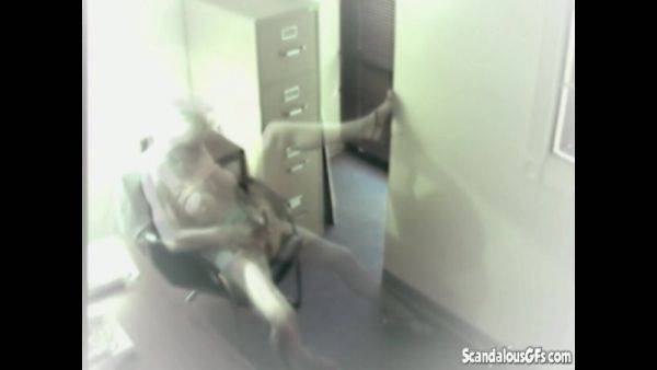 View this HD scene called : Hot Blonde showing her big tits and Masturbate during office hour