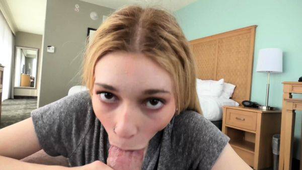 View this uncut clip called : This skinny blonde takes on an 8 inch cock