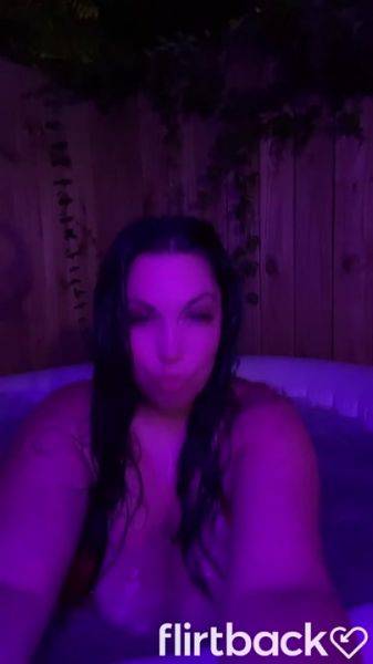 Brunnette flashing her boobs at the hot tub - hotmovs.com on pornsfind.com