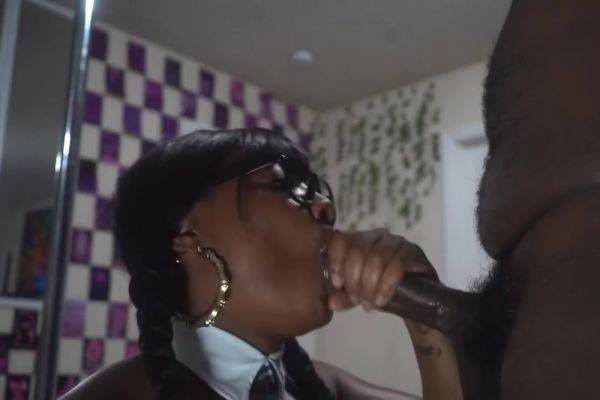 View the complete video of : Ebony School Girl Gives Sloppy Head