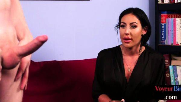 Stream the uncensored clip : Voyeur CFNM MILF leads wanker to cum