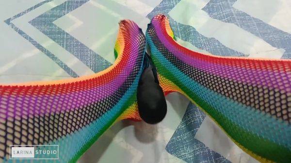 Foot Fetish With Sexy Colored Stockings - upornia.com - Colombia on pornsfind.com