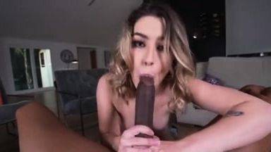 Play this full clip : Tan stud gives a POV blowjob to his big cock