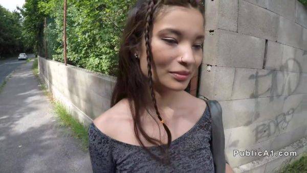 Enjoy watching the HD clip : Amateur Flashes Big Tits And Hairy Pussy