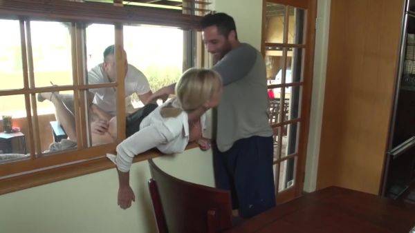Play this full clip titled : Gorgeous Blonde Milf Gets Gangbanged