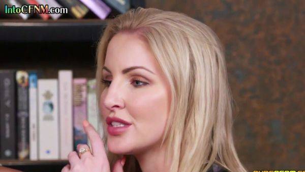 Stream the complete scene called : CFNM British lady teaches voyeur babe to suck sturdy cock