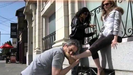 Watch the full clip called : Bossy Delilah mistresst public foot humiliation with