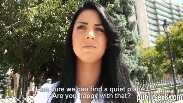 Play full video named : Amateur Eurobabe Flashes Big Tits And Slammed In Public