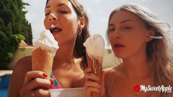 Enjoy watching this HD video : Lesbian Threesome Ice-cream Sandwich