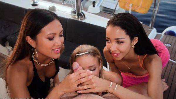 Watch this full clip named : Lifeselector - Horny bachelorette party babes at sea