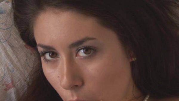 Watch this HD scene titled : Cute babe licks her dildo before penetrating her cunt with it by Home Alone and Horny