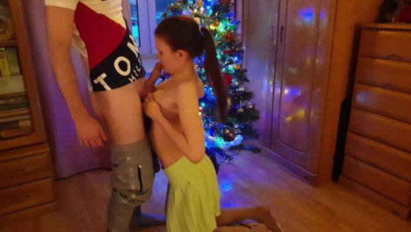 View the full clip titled : Holiday Blowjob Under The Christmas Tree