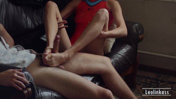 Watch this uncut scene titled : Asuka Beat Off The Bals And Allowed To Cum On Her Belly