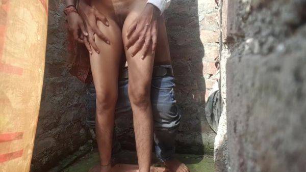 Play this HD clip : Indian Desi Erotic Bhabhi Fucks In The Openly Bathroom Outdoors With Hot Milf