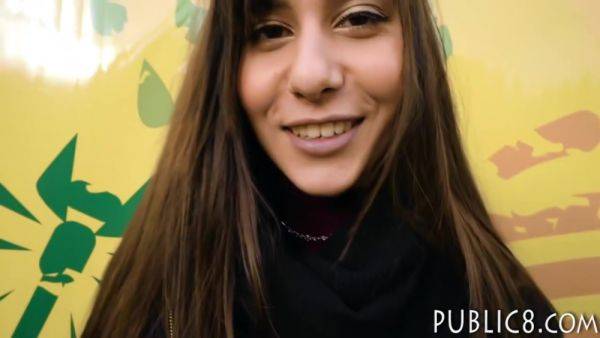 View the full clip of : Lovely Amateur Euro Girl Gets Nailed In Public For Cash