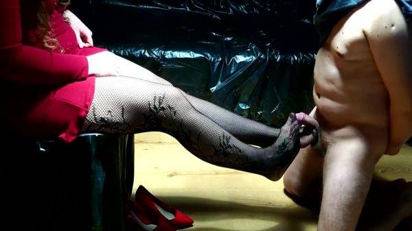 View this uncut clip of : Today I Put On My New Red Dress I Paired It With Black Sexy Tights. Of Course I Also Wore My Favorite Red High Heels