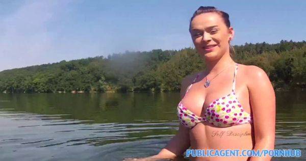 Bikini babe with huge tits gets pounded on the lake in POV reality video - sexu.com on pornsfind.com