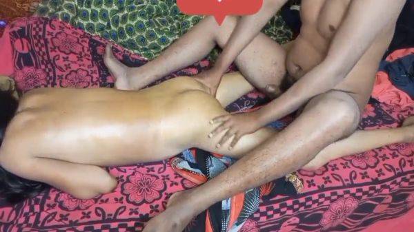 Enjoy watching this complete clip named : Deshi Village Friends Wife Oil Massage Anal Sex