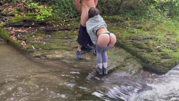 Hot Hiker Gets Fucked In The Woods By The River! - hclips.com on pornsfind.com