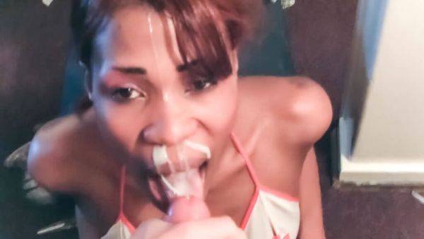 Play the uncut clip called : Hot African Slut Whore Mommy Gets Warm Cumshot By Big Dick!