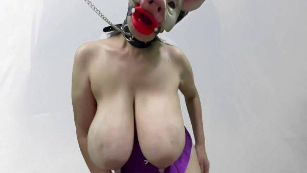 View this full movie : Masked Pig Slut Sucks Dildos And Boob Bouncing