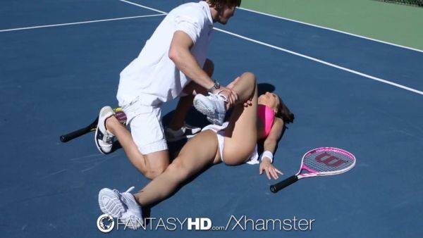 Watch Dillion Harper get her tight pussy pounded on a tennis court by a big dick - sexu.com on pornsfind.com