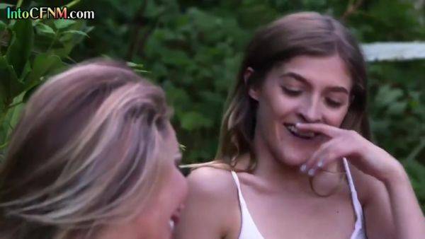 Play the uncut scene named : CFNM outdoor ladies suck and wank cock in femdom group BJ