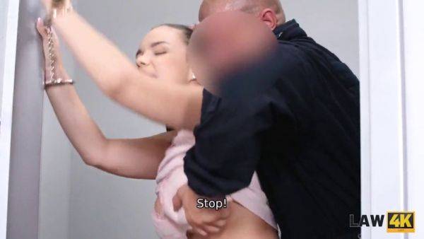 Sofia Lee, a chubby teen thief, sucks cock while being arrested by the police - sexu.com on pornsfind.com