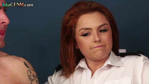 Enjoy watching hardcore video called : CFNM police MILFS wank dick in 3some while voyeur watching