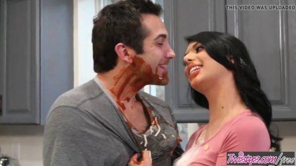 Gina Valentina gets her mouth filled with Donnie Rock's big cock and takes it in the fight - sexu.com on pornsfind.com