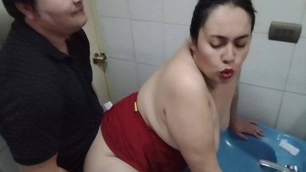 Masdratra Fucks With Her Sons Friend In The Bathroom In The Middle Of The Party - hclips.com - Usa on pornsfind.com