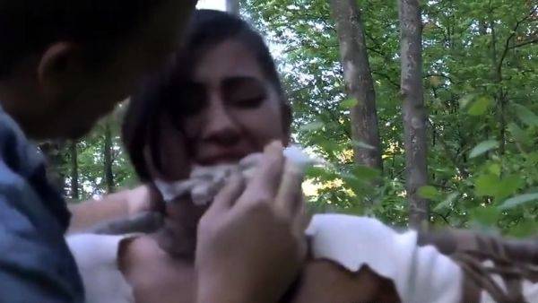 Stream this uncut clip titled : Brunette teen blowjob outdoor