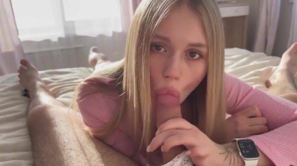 Russian Blonde Got A Facial After A Hot Fuck - hotmovs.com - Russia on pornsfind.com