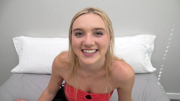 This blonde 18 yr old inhales a fat cock - xhand.com on pornsfind.com