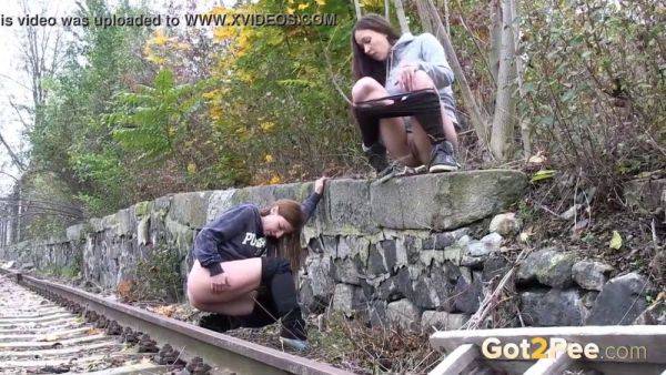 Brunette hottie craves public piss & hunkers down for a wild outdoor pee session - sexu.com - Czech Republic on pornsfind.com