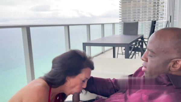 Beautiful Milf Fucks Her Lover On A Resort Balcony - upornia.com on pornsfind.com