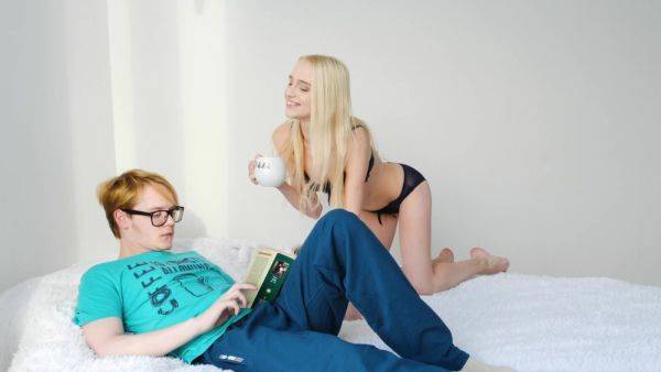 Enjoy watching the uncensored video : Excellent nude porn for a cute blonde in black lingerie