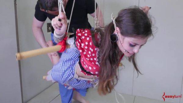 View the hardcore scene called : Face fucked sub girl is bound and toyed