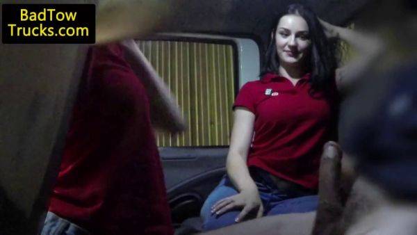 Lucky amateurs share driver's hard cock after getting stranded in a truck - sexu.com on pornsfind.com