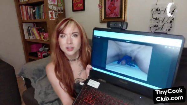 Watch the uncut clip of : SPH solo babe with coloredhair talks dirty about small dicks