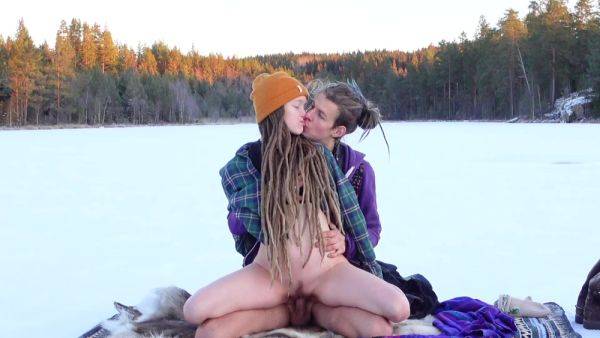 Slim Girl With Dreads And Her BF Indulge In the Hottest Love-making On a Frozen Lake - anysex.com - Sweden on pornsfind.com